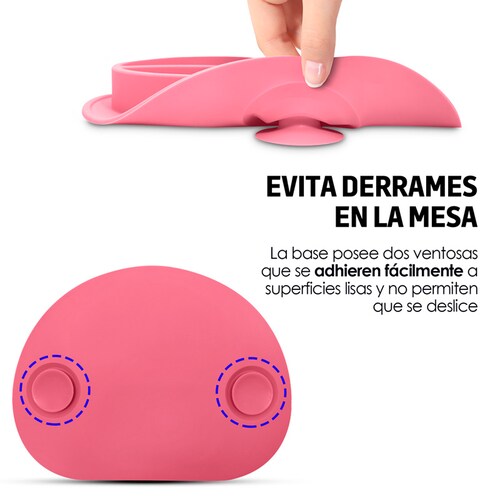 Plato para Bebé Antiderrapante Adherible de Silicón Redlemon