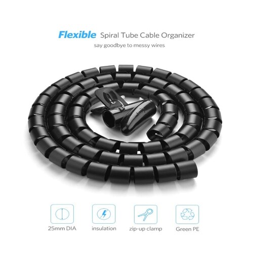 Tubo protector Ugreen para cables 25mm 3m negro