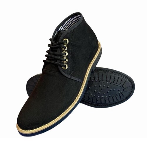 Botín Cómodo Para Hombre MARCA RAZGO Color Negro Estilo Chukka