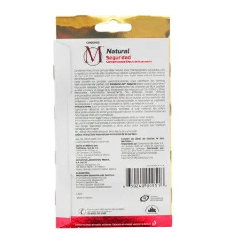 Condon M Natural 1 Blister Con  3pzas
