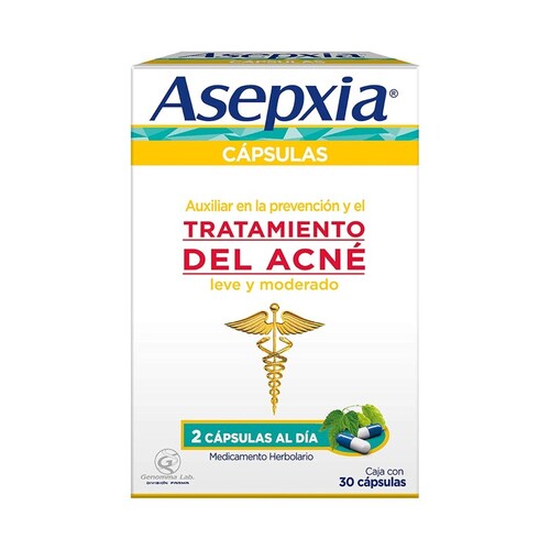 Asepxia Tratamiento Antiacné 30 Cápsulas. Elimina Acné