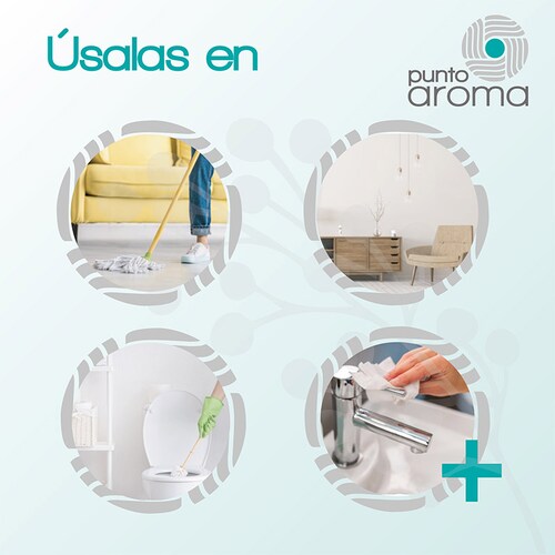 Punto Aroma - Kit de limpiador antibacterial multiusos concentrado para diluir - Biodegradable y lavable con agua - Cotiene 3.8 litros de concentrado, bote de 100ml y de 1l para diluir fácilmente y atomizador de 500ml para rellenar (los botes y atomizador se envían vacios) - Rinde para diluir en 38l de limpiador antibacterial - Fragancia Aqua Bamboo.