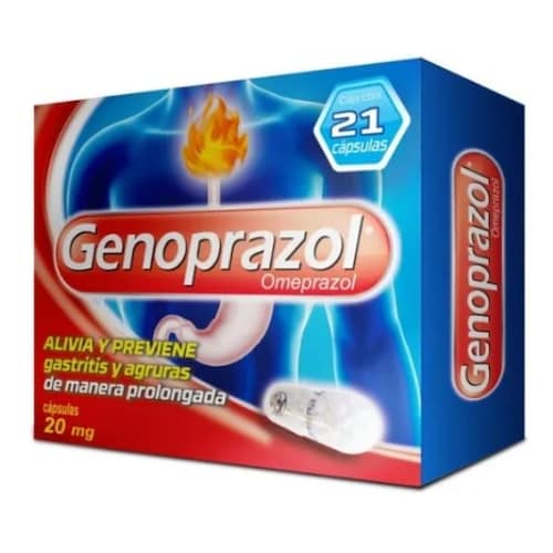 Genoprazol  21 Cápsulas. Alivio De Gastritis Y Acidez