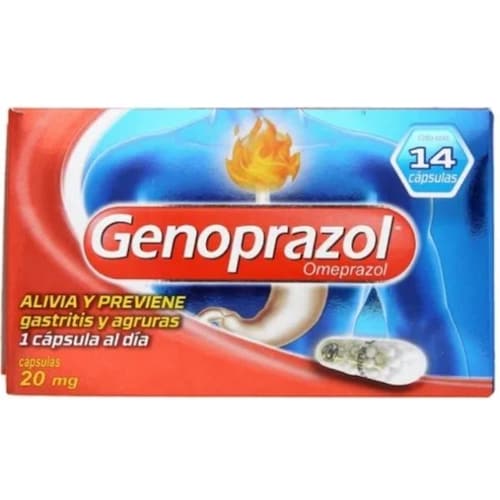 Genoprazol  14 Cápsulas. Alivio De Gastritis Y Acidez