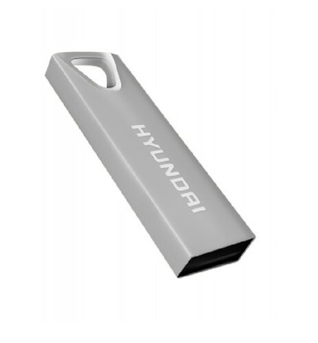Memoria USB HYUNDAI U2BK/32GAS Plata 32GB USB 2.0 10MB/s 3MB/s DATOS PC LAP MAC LAP METAL ALUMINIO