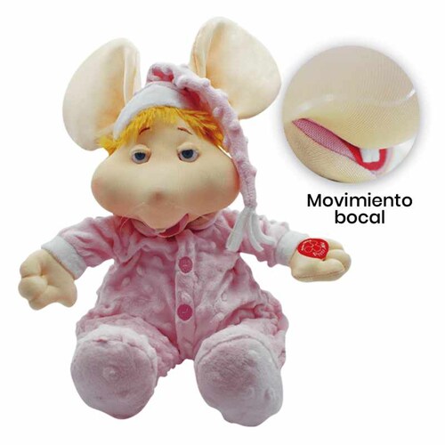 Peluche Topogigio Musical Con Movimiento Bocal Canción Los Abuelitos Pijama Rosa