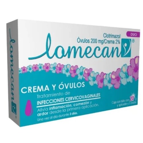 Lomecan V Duo Crema Y Óvulos. Elimina Infecciones
