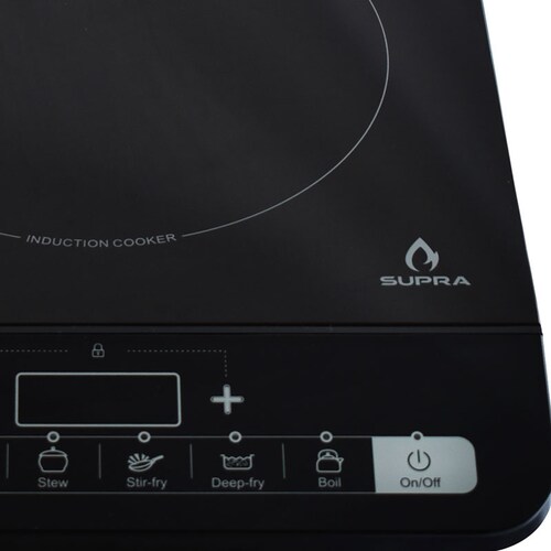 Parrilla de inducción magnética de 1 quemador SUPRA STAR ONE portátil cubierta de cristal templado negro