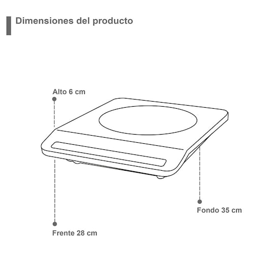 Parrilla de inducción magnética de 1 quemador SUPRA STAR ONE portátil cubierta de cristal templado negro