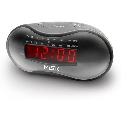 Radio Reloj Despertador Misik MR411 Negro AM-FM Auxiliar