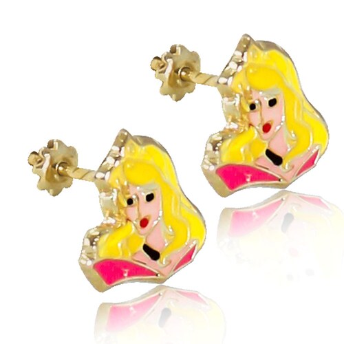 Broquel Arete Disney Bebe Oro 18k Laminado #55 306-381 De Bella Durmiente