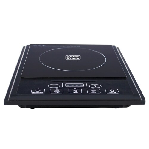 Parrilla de inducción magnética de 1 quemador SUPRA NUMBER ONE, parrilla eléctrica portátil cubierta de cristal templado negro