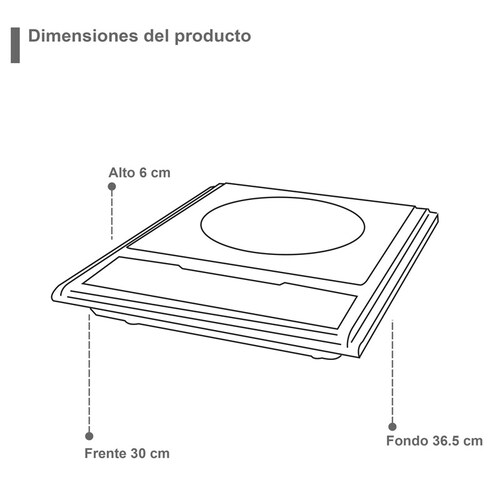 Parrilla de inducción magnética de 1 quemador SUPRA NUMBER ONE, parrilla eléctrica portátil cubierta de cristal templado negro