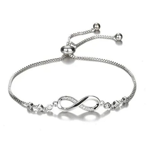Símbolo Infinity Pulsera Mujer Color Plata Brazalete , Amor Eterno
