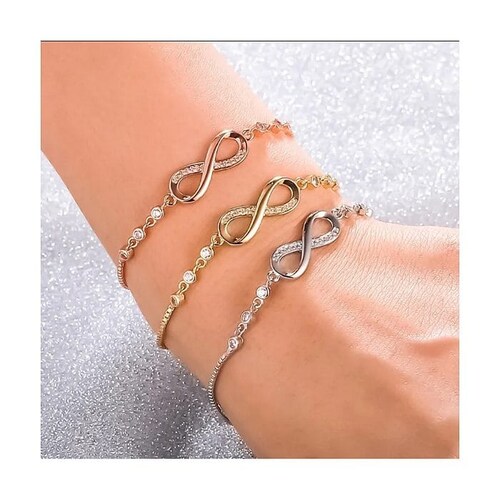 Símbolo Infinity Pulsera Mujer Color Plata Brazalete , Amor Eterno