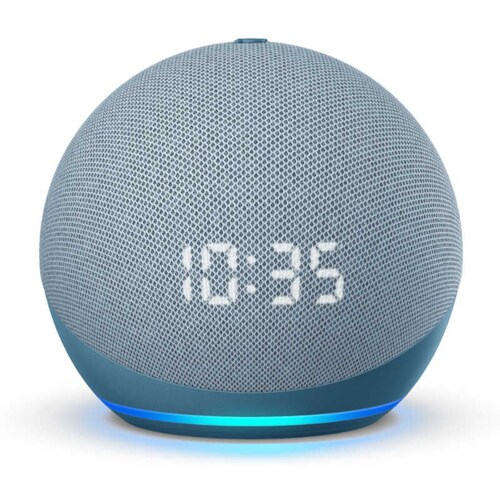 Amazon Bocina Echo Dot 4ta Gen con Reloj Nuevo En Español Azul