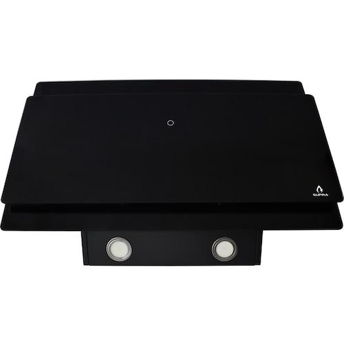 Campana extractora de cocina de 90cm SUPRA MURANO con cristal templado en color negro
