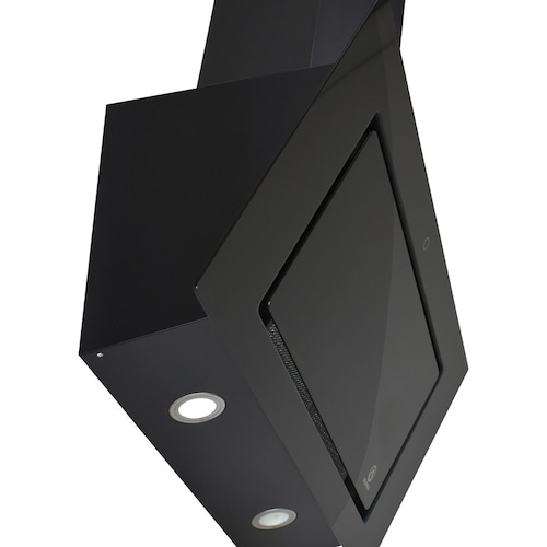 Campana extractora de cocina de 90cm SUPRA BARI con cristal templado en color negro