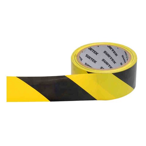 Cinta De Señalización Amarillo Y Negro 18 Metros 
