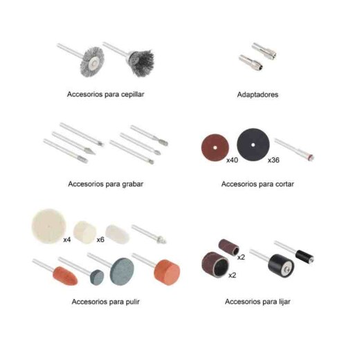 Kit 109 Piezas Acesorios Mototool Dremel  Mini Taladro