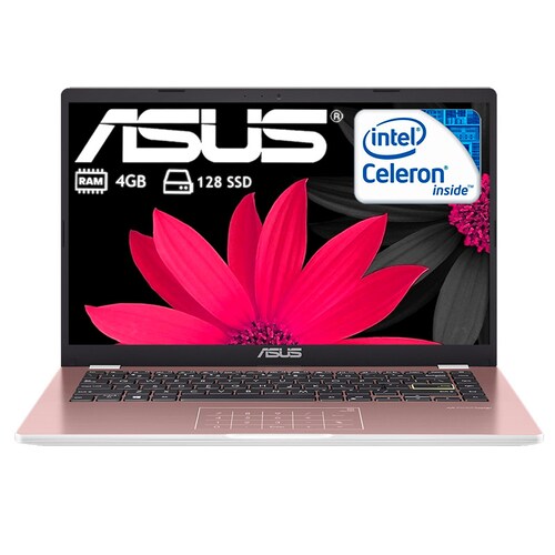 Laptop ASUS  intel celeron 128gb SSD 4GB 14pulgadas - Rosa