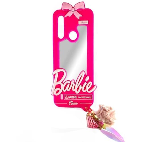 Funda silicona para iPhone, Samsung, Xiaomi y Motorola,  Barbie Animación 3D con Espejo de Maquillaje.