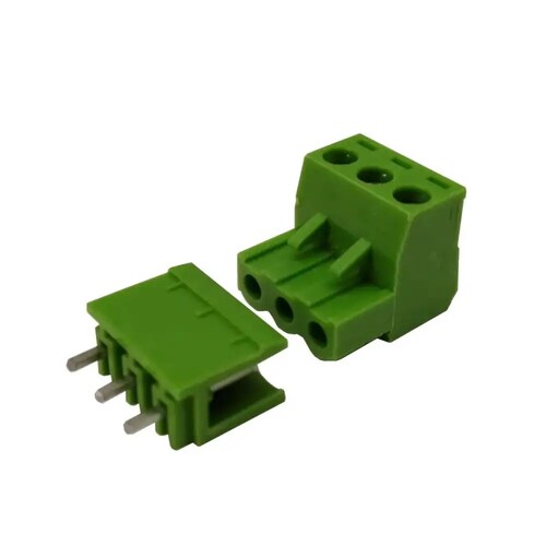 Bornera Culca Clema Desmontable Verde 3 Pines 5mm de separación 10 Pzas