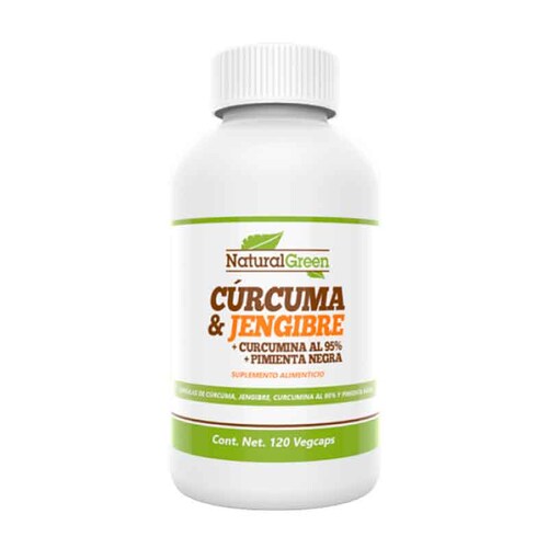 BHP Nutrition Natural Green Curcuma & Jengibre 120 Caps. 30 Serv.