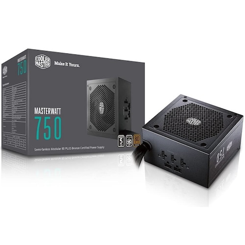 Fuente De Poder Cooler Master MasterWatt 750W Modular 80 Plus Bronze MPX-7501-AMAAB-U1.