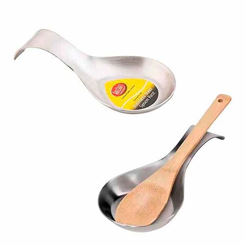 Soporte de cuchara de acero inoxidable reposa cucharas. Tablecraft 1pz