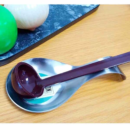 Soporte de cuchara de acero inoxidable reposa cucharas. Tablecraft 1pz
