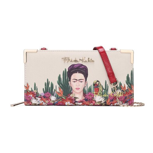 Cartera Crossbody Roja Frida Kahlo Cactus Original FC928