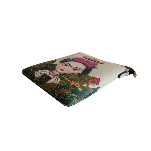 Bolsa Crossbody Frida Kahlo Cartoon Mensajera Original FJC408 Beige.