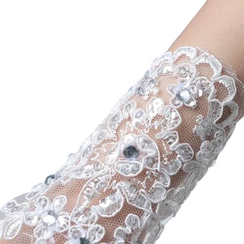 Guantes Primera Comunión Princesa Blancos Encaje Gala