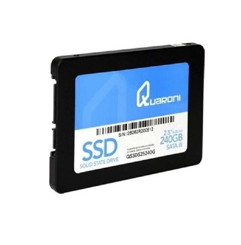 UNIDAD DE ESTADO SOLIDO SSD QUARONI 2.5 240GB QSSDS25240G SATA3 6GB/S 7MM ESCRIT 330MB/S GAMER PC
