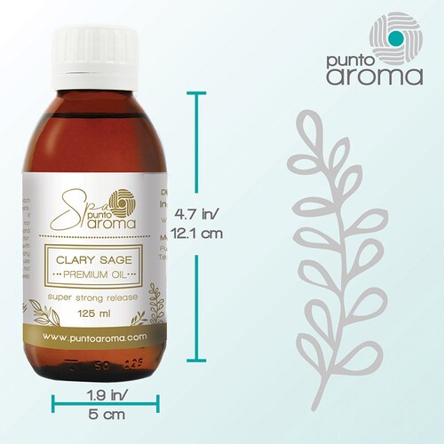 Punto Aroma - Fragancia, Ideal para difusor humificador sahumerio - Fragancia Premium - Incluye Frasco de 125 ml. (Salvia)