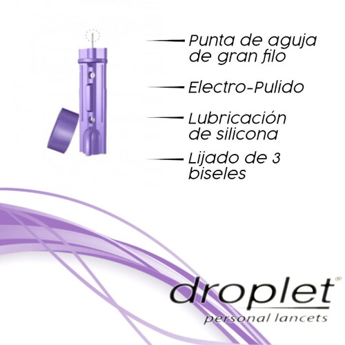 Droplet - 100 Lancetas para punción capilar 30G