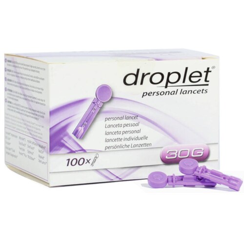 Droplet - 100 Lancetas para punción capilar 30G