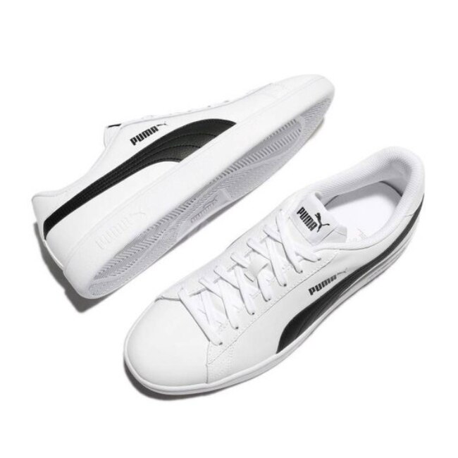 TENIS PUMA ESTILO CASUAL SMASH V2 L BLANCO NEGRO 365215 01