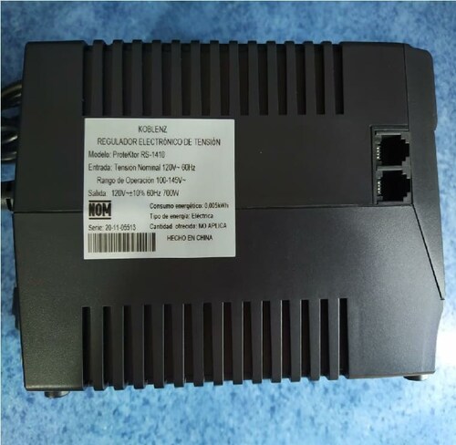 Regulador SUPRESOR DESCARGAS ELECTRICAS KOBLENZ 00-1599-00-0 Negro 1410VA 700W PC MAC TV PANTALLA