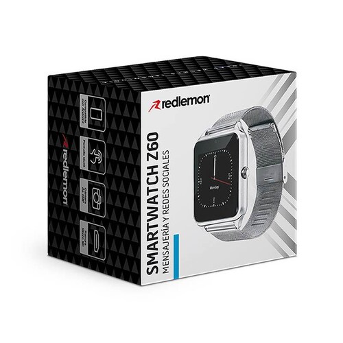 Smartwatch Reloj Inteligente Bluetooth con Ranura para Chip SIM y Micro SD, Android, Mod. Z60 Redlemon