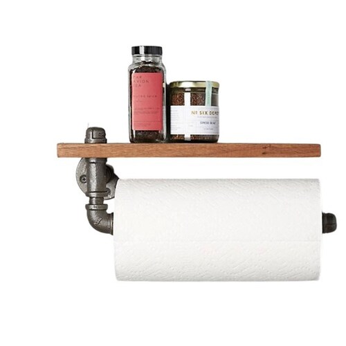 Porta Rollo De Servilletas Industrial Con Repisa. Porta Servitoalla