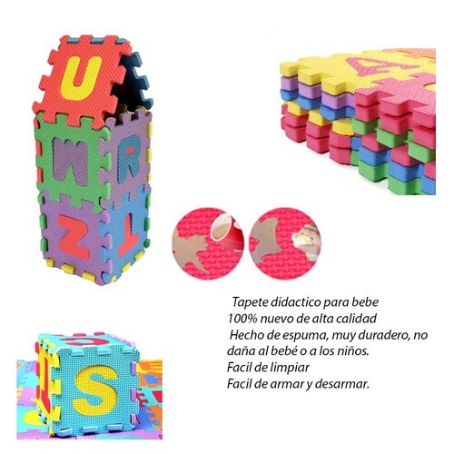 Tapete Foamy Bebe Piso Abecedario 26 Pzs 30x30cm Foami 1cm
