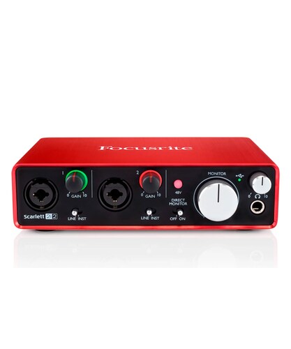 Interfaz de Audio USB Focusrite Scarlett Solo 3ra Generación-Rojo