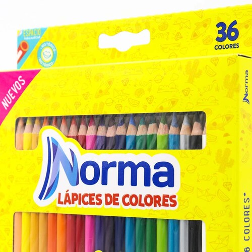 Lapices De Colores Norma Redondos 36 Pzas Con Metalicos