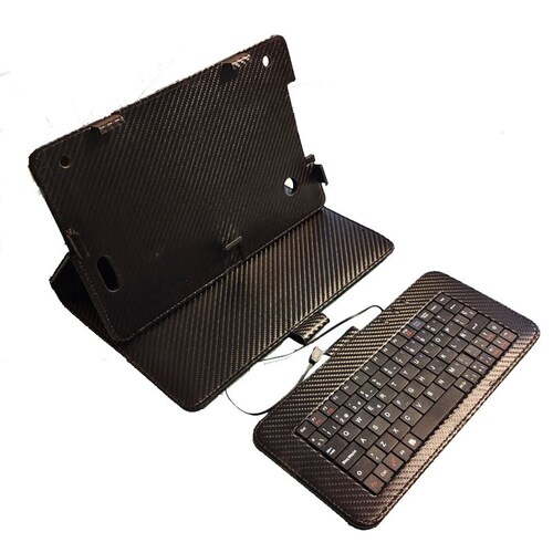 FUNDA CON TECLADO EN    E S P A Ñ O L   COMPATIBLE CON TABLET DE 10 PULGADAS, NEGRO    