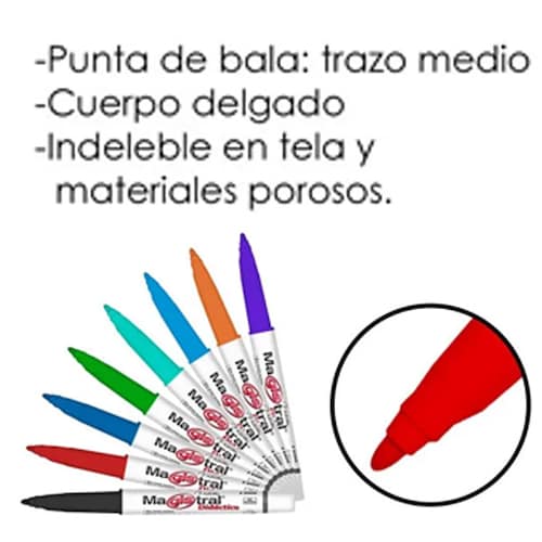 8 Marcadores Pizarron Blanco Magistral Didactico Delgados .
