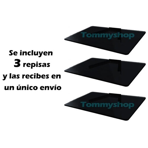 3 Repisa De Cristal Templado Flotante De Pared mitzu .