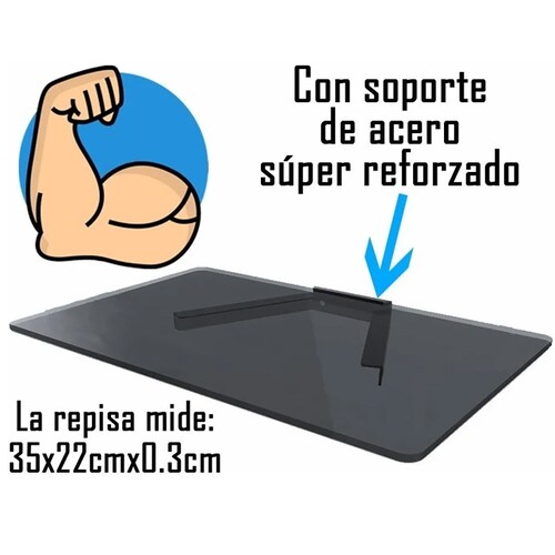 3 Repisa De Cristal Templado Flotante De Pared mitzu .