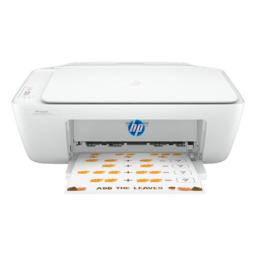 Impresora HP Multifuncional Deskjet 2374 Color Inyección de Tinta 110V/220V blanca + 500 hojas + Caja de colores